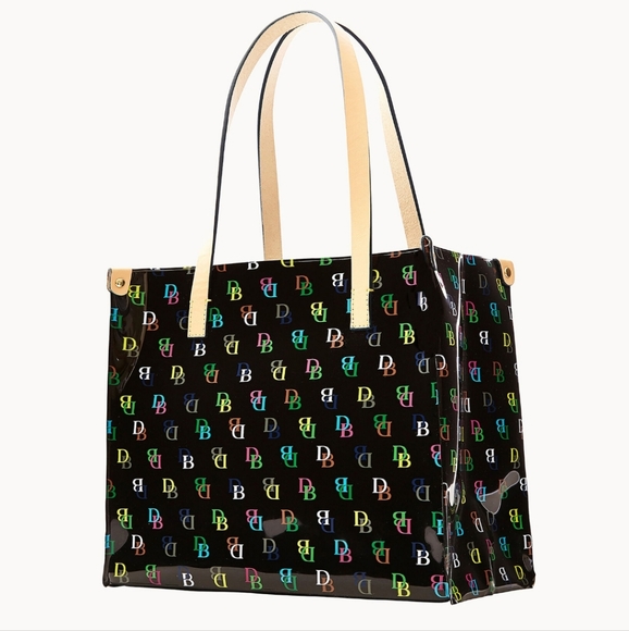 Dooney & Bourke Handbags - Dooney & Bourke BLACK Large Shopper Tote Multi